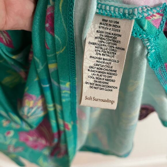 Soft Surroundings Tunic Womens Large Floral Sequin Embellished Embroidery - Picture 8 of 11